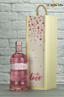Le Bon Vin With Love Pink Gin Wood Box Gift (515788) | £40