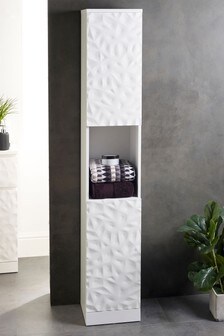 White Mode Textured Tall Storage Unit (522038) | £200