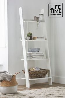 White Flynn Narrow Ladder Shelf