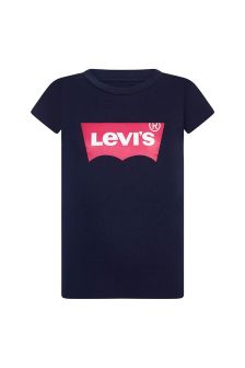Levis Kidswear Girls Navy Cotton Blend T-Shirt