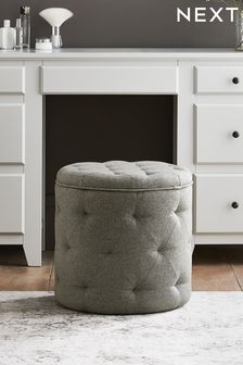 Wool Blend Grey Hartford Upholstered Storage Footstool