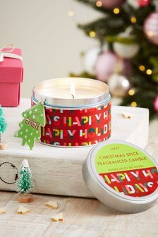 Multi Happy Holidays Fragranced Tin Candle