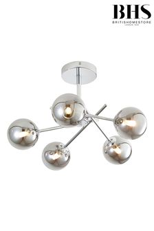 BHS Chrome Lindos 5lt Cross Arm Semi Flush Ceiling Light