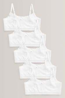 5 Pack White Crop Tops (5-16yrs)