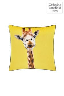Catherine Lansfield Yellow Giraffe Cushion