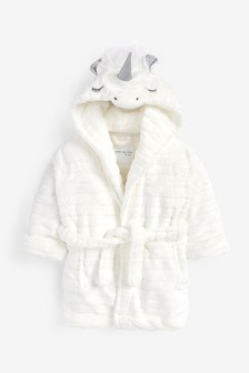 White 3D Unicorn Fleece Dressing Gown (9mths-16yrs) (536459) | £16 - £23