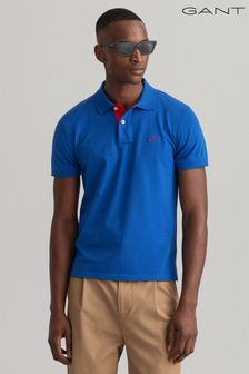 GANT Mens Blue Contrast Collar Polo Shirt
