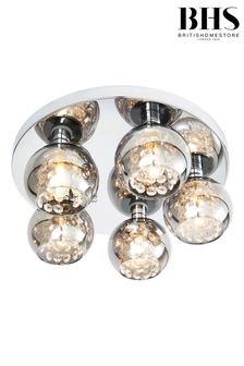 BHS Chrome Megara 5lt Bathroom Flush Ceiling Light