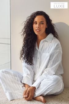 Collection White Luxe Premium Cotton Pyjama Set (544824) | £59