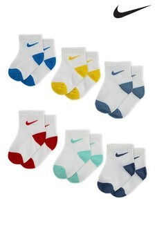 Nike White Ankle Socks 6 Pack Infant (547235) | £14