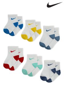 Nike White Ankle Socks 6 Pack Infant (547235) | £14