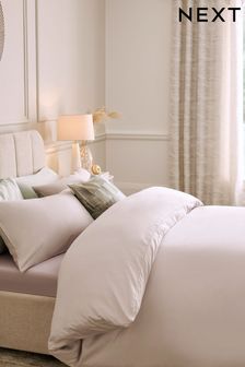 Stone Natural Collection Luxe 400 Thread Count 100% Egyptian Cotton Sateen Duvet Cover And Pillowcase Set (547355) | £50 - £82