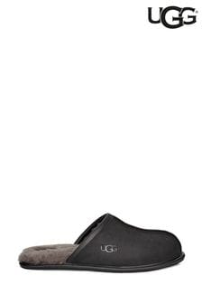 UGG Black Leather Scuff Slippers (547959) | £90