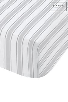Bianca Grey Check/Stripe Fitted Sheet
