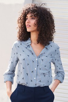 iMucci Office Lady Printing Anchor Work Blouse 2016 Women