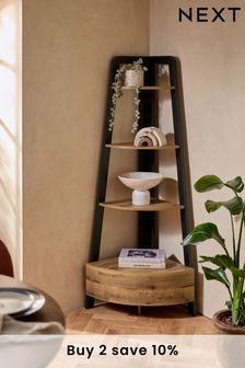Dark Bronx Oak Effect Corner Ladder Shelf (550779) | £299