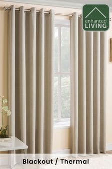 Enhanced Living Cream Vogue Ready Made Thermal Blockout Eyelet Curtains