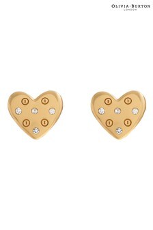 Olivia Burton Gold Plated Screw Heart Stud Earrings