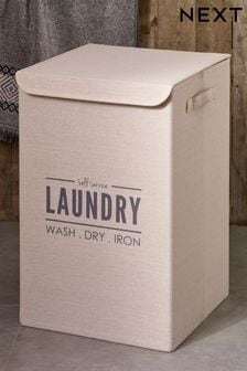 Natural Laundry Sign Hamper