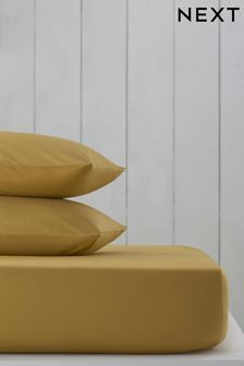 Mustard Yellow Cotton Rich Fitted Sheet
