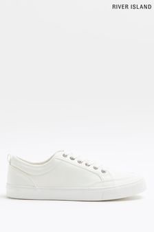River Island White Canvas Plimsoll Shoes