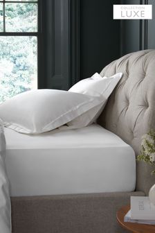 White Collection Luxe 1000 Thread Count 100% Cotton Sateen Extra Deep Fitted Sheet