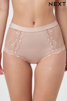 Light Pink High Rise Microfibre And Lace Knickers (574412) | £9