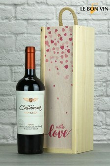 Le Bon Vin With Love Reserve Merlot Wood Box Gift (575019) | £28