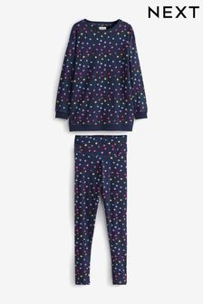 Navy Blue Cotton Blend Legging Pyjamas (577392) | £32