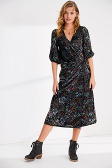 long black velvet dress uk