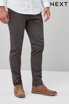 Dark Grey Straight Fit Stretch Chino Trousers (586563) | £22