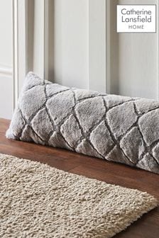 Catherine Lansfield Silver Cosy Diamond Fleece Draught Excluder