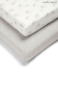 Mamas & Papas x 2 Pack Grey Gingham Fitted Cot Bed Sheets