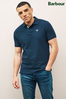 Barbour® Navy Tartan Pique Polo Shirt (589021) | £50