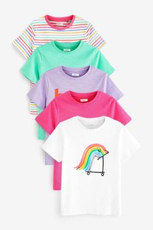 5 Pack Skating Rainbow T-Shirts (3-16yrs)