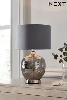 Smoke Grey Drizzle Touch Small Table Lamp (592859) | £45