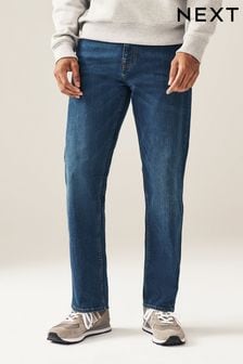 Mid Blue Straight Fit Essential Stretch Jeans (595230) | £25 - £26