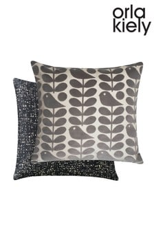 Orla Kiely Grey Early Bird Velvet Cushion