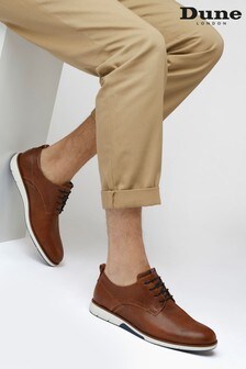 Dune London Brown Balad Punched Plain Wedge Gibson Shoes
