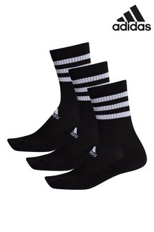 adidas Adult Black 3 Stripe Crew Socks Three Pack (599441) | £13 - £15