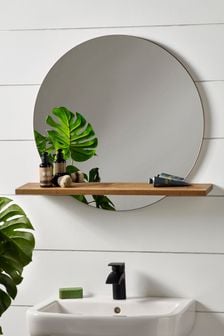 Bronx Natural Wall Mirror with Shelf (600642) | £70