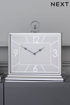 Silver Silver Chrome Mantel Clock