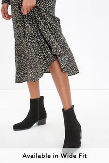 Forever Comfort® Suede Western Ankle Boots