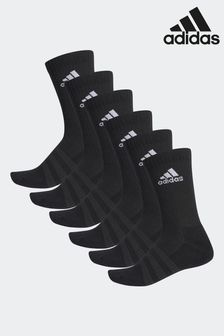 adidas Black Cushioned Crew 6 Pack Socks (608032) | £20