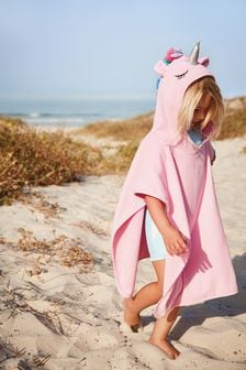 Pink Unicorn Towelling Poncho (611478) | £18 - £20