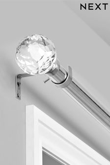 Brushed Silver Brushed Silver Extendable Isabel 35mm Curtain Pole Kit (613071) | £65 - £85