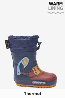 Navy Digger Thermal Thinsulate™ Lined Cuff Wellies (614385) | £16 - £19