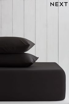 Graphite Black Cotton Rich Deep Fitted Sheet
