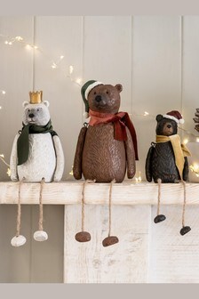 Set of 3 Natural Christmas Bears (622984) | £28