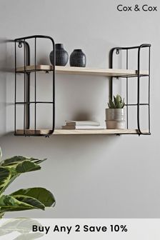 Cox & Cox Pewter Grey Industrial Shelving Unit